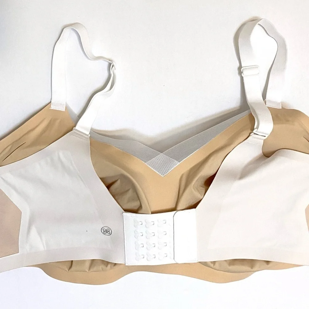 Honeylove Crossover Bra white/nude 44 E/F (DD /DDD) NWOT
